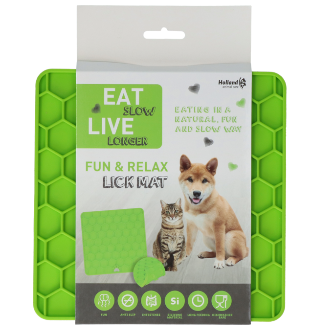 Eat Slow Live Longer Fun & Relax Lick Mat Groen    