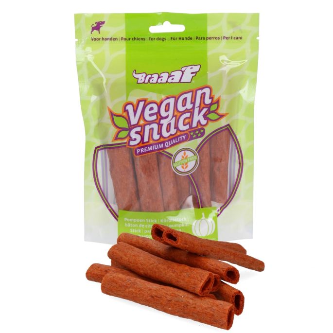 Braaaf Vegan Sticks Pompoen. 12cm 80 gram
