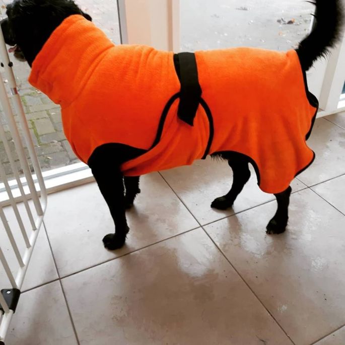 Badjas voor honden - Toobster - Oranje (uitlopend)