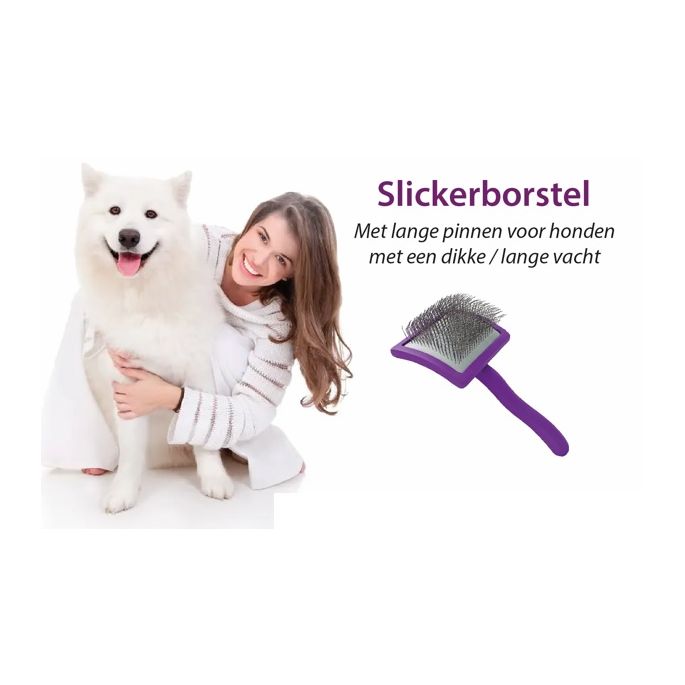 Toobster slickerborstel paars met lange pinnen - groot