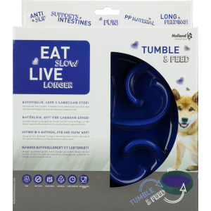 Eat Slow Live Longer Tumble Feeder Blue    