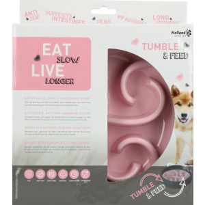 Eat Slow Live Longer Tumble Feeder Pink    