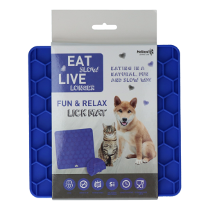 Eat Slow Live Longer Fun & Relax Lick Mat Blauw    