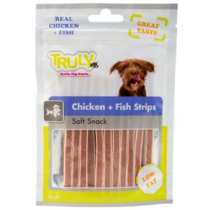 Truly Snacks Dog Chicken+Fish Strips - 90 gr.