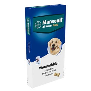 Mansonil All Worm Dog. Verpakking: 6 tab.