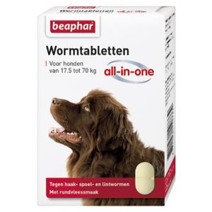 Wormtablet All-in-one 17,5-70 kilo. Verpakking: 2 tab.